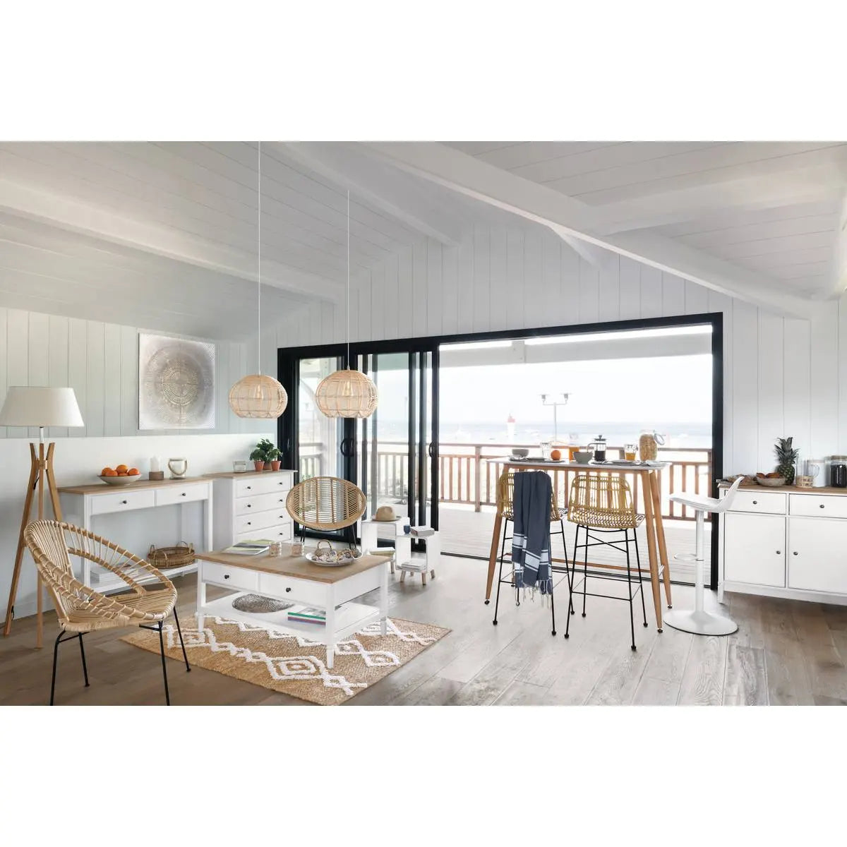 Lampă Atmosphere Kalo, Bambus, Alb, 156 cm