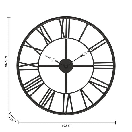 Ceas de perete Atmosphera Andras, Vintage, Ø69 cm, Metal negru