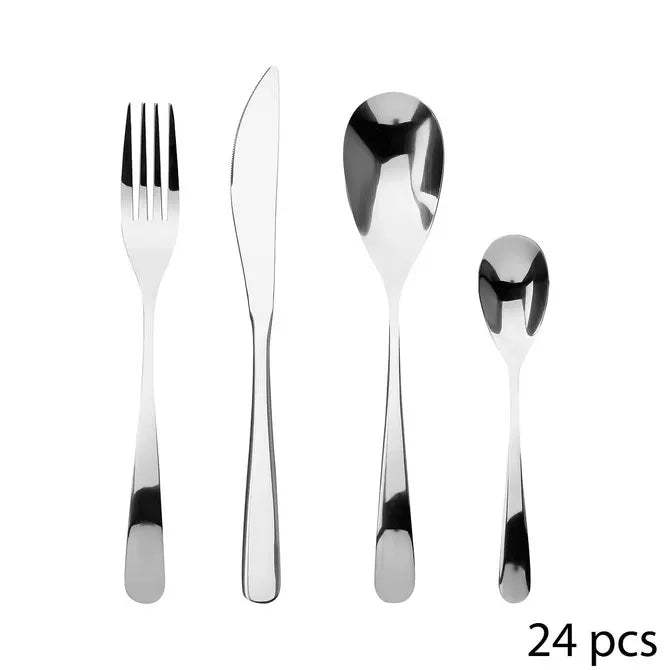Комплект прибори Secret de Gourmet Mesa, Инокс, 24 части