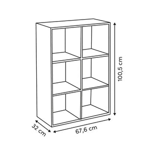 Рафт 5five Mix'n Modul, 6 отделения, MDF, 68x32x101 cm