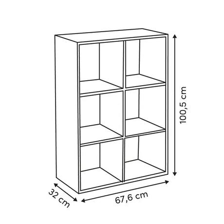 Рафт 5five Mix'n Modul, 6 отделения, MDF, 68x32x101 cm