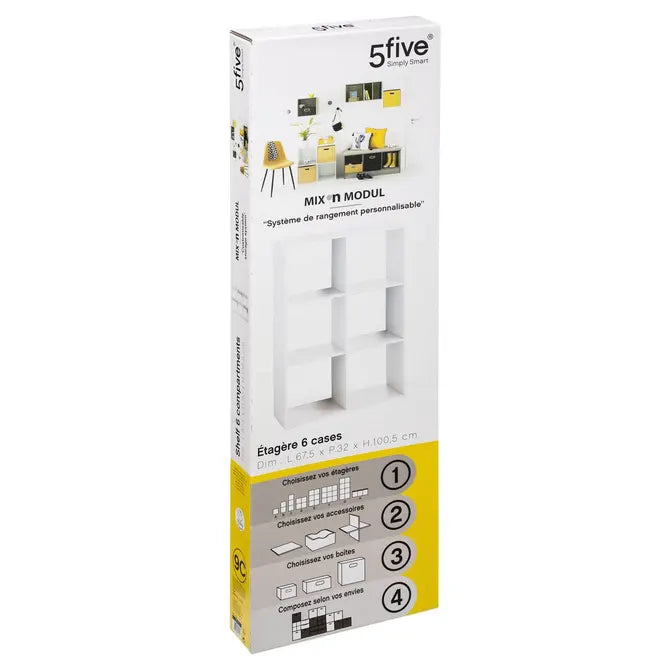 Рафт 5five Mix'n Modul, 6 отделения, MDF, 68x32x101 cm
