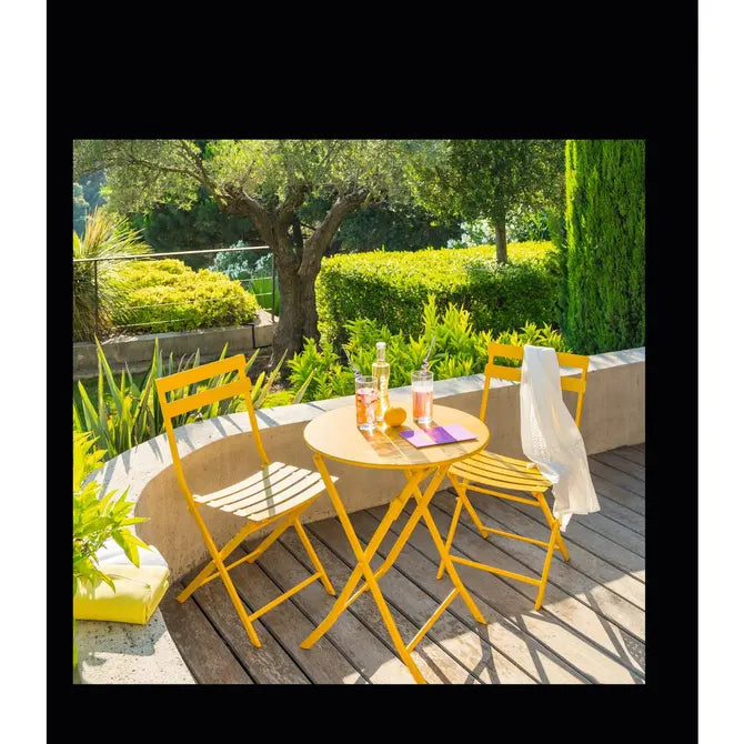Masă rotundă de grădină Hesperide Greensboro, galbenă