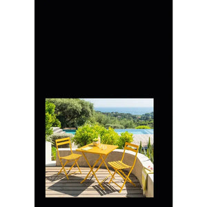 Masă pătrată de grădină Hesperide Greensboro, galbenă