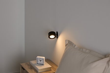 LED стенна лампа 5five, USB зареждане, Черна, 9.2 cm
