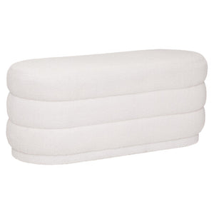 Bancă Atmosphera Sinan, Boucle, Alb, 100x40 cm