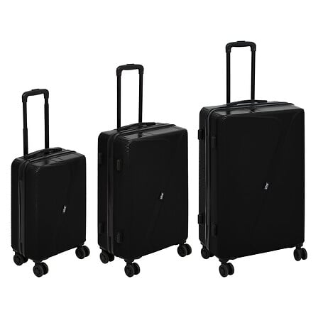 Комплект от 3 твърди куфара 5five, ABS, 98L, Черен