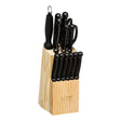 Блок за ножове 5five Essentiel Black с 11 ножа и аксесоари, Бежов