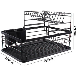 Uscător de vase KingHoff 1716, 2 niveluri, Negru