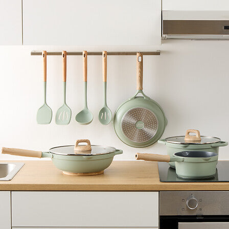 Тиган с незалепващо покритие 5five Horizon 28 cm, Лят алуминий, Зелен
