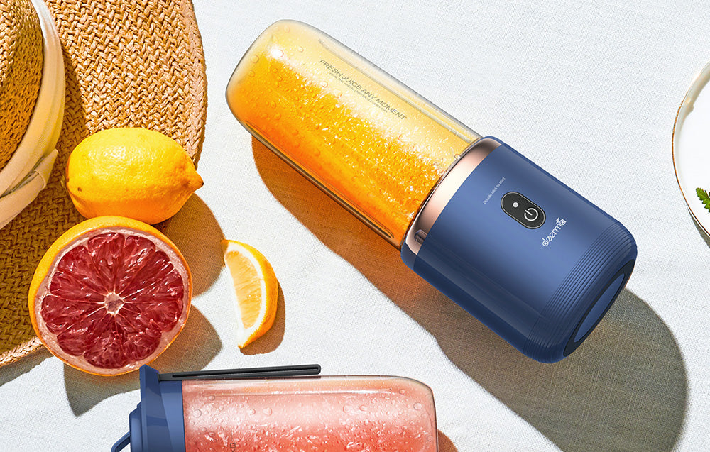 Blender fără fir Deerma NU06, 19.000 rpm, 400 ml, 1500 mAh, rezistent la apă, albastru închis