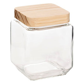 Буркан с капак 5five Pin, Стъкло и бор, 1.25L, Прозрачен
