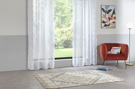 Sama jacquard sheer curtains 140 x 240 cm white