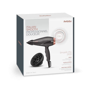 Uscător de păr BaByliss 6709DE Smooth Pro, 2100W, Difuzor, Concentrator, 2 viteze, 3 niveluri de temperatură