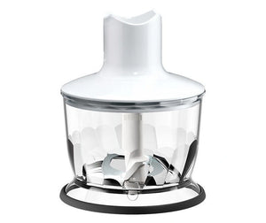 Blender pentru sos Braun MultiQuick 3035 WH, 700W, 2 viteze, Tocător 0.5 l, Pahar gradat din sticlă 0.6 l, Sârmă, Alb/Albastru