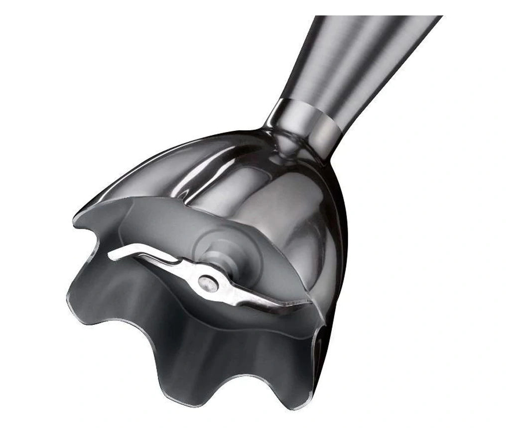 Blender pentru sos Braun MultiQuick 3035 WH, 700W, 2 viteze, Tocător 0.5 l, Pahar gradat din sticlă 0.6 l, Sârmă, Alb/Albastru