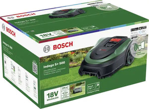 Mașină de tuns iarba robotizată Bosch, Indego S+ 500, 18 V, 500 m2, Verde/Negru