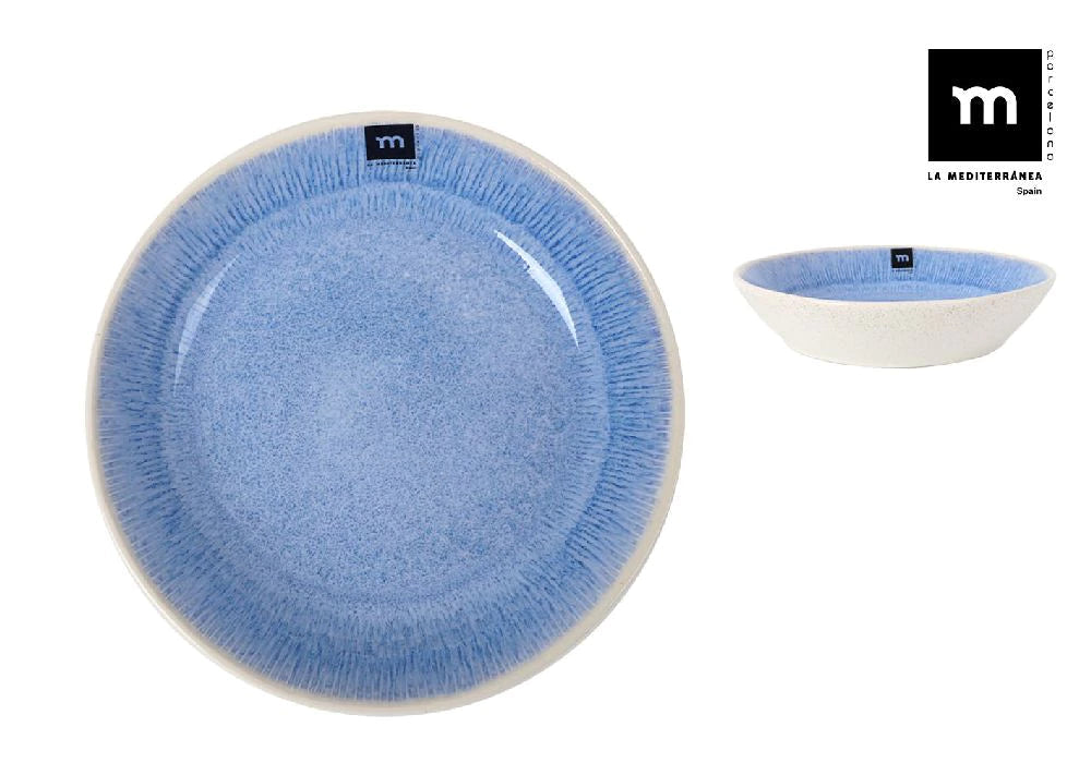 Bol adânc LA MEDITERRANEA Calobra Blue, 22x47 cm, porțelan