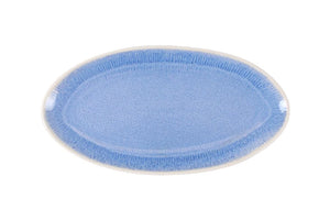 Farfurie ovala LA MEDITERRANEA Calobra Blue, 27x14 cm, portelan