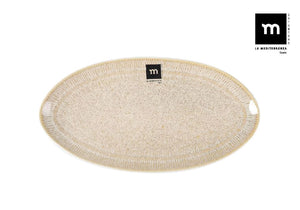 Farfurie ovala LA MEDITERRANEA Calobra Crema, 27x14 cm, portelan