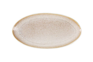 Farfurie ovala LA MEDITERRANEA Calobra Crema, 27x14 cm, portelan
