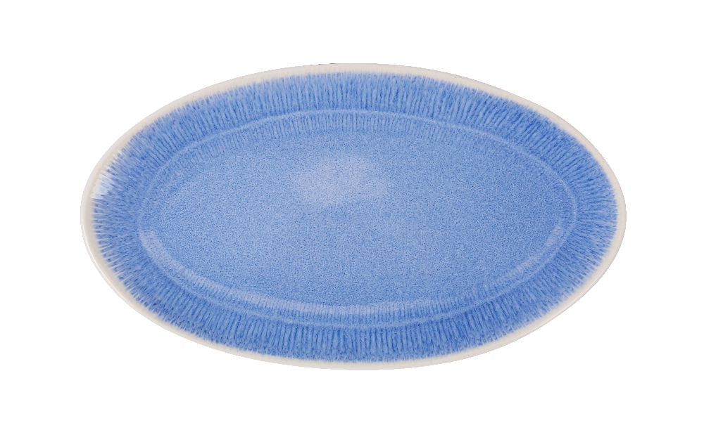 Farfurie ovala LA MEDITERRANEA Calobra Blue, 31x18 cm, portelan