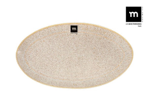 Farfurie ovala LA MEDITERRANEA Calobra Crema, 31x18 cm, portelan