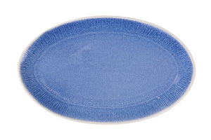 Farfurie ovala LA MEDITERRANEA Calobra Blue, 34x21 cm, portelan