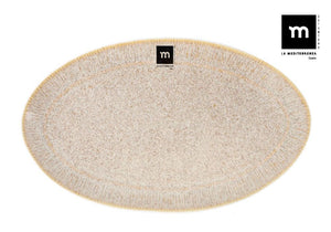 Farfurie ovala LA MEDITERRANEA Calobra Crema, 34x21 cm, portelan
