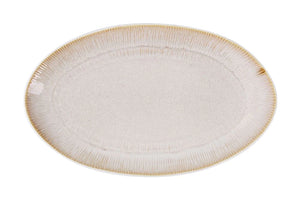 Farfurie ovala LA MEDITERRANEA Calobra Crema, 34x21 cm, portelan