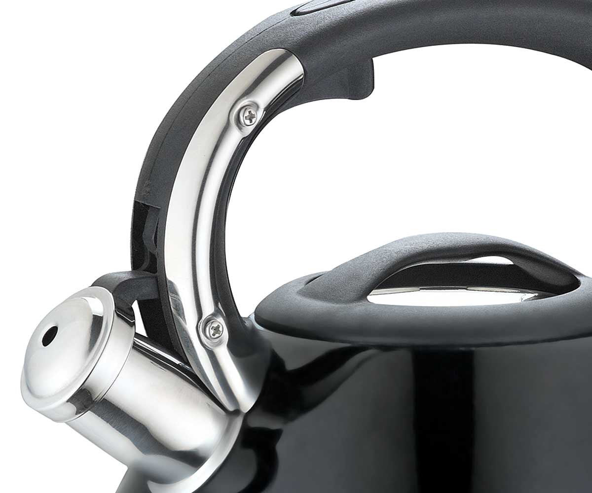 Fierbător cu fluierat KingHoff 1221, 3,4 L, efect de marmură, inducție, negru