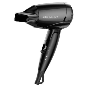 Uscător de păr Braun Satin Hair HD 130, 1200 W, 2 setări de temperatură, negru