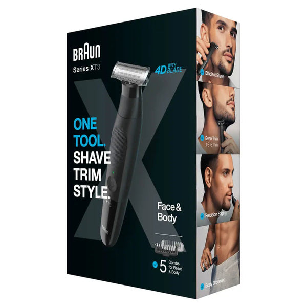 Aparat de tuns pentru față și corp Braun Series X XT3200, lamă din oțel 4D 