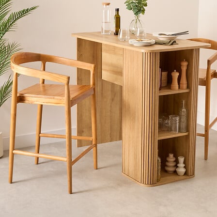 Scaun de bar Atmosphera Miyako, 70 cm, lemn de tec