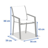 Scaun de grădină pentru masă Hesperide Essentia, aluminiu