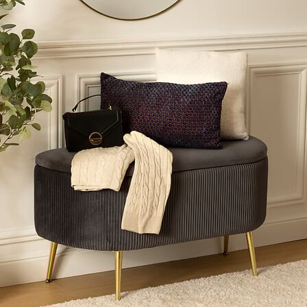 Bancă cu spațiu de depozitare Atmosphera Solaro, Catifea