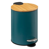 Кош за педал 5five Modern Color, Метал и бамбук, Меко затваряне, 3 л, Петролено син