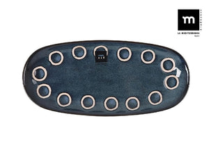 Farfurie ovala LA MEDITERRANEA Almudena Blue, 25x12 cm, portelan