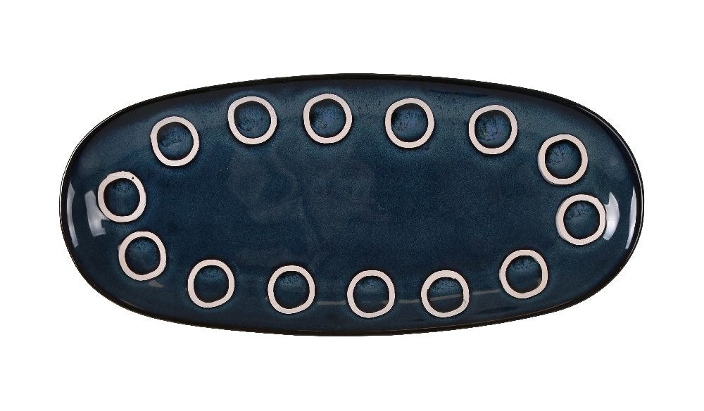 Farfurie ovala LA MEDITERRANEA Almudena Blue, 29x14 cm, portelan