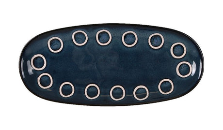 Farfurie ovala LA MEDITERRANEA Almudena Blue, 29x14 cm, portelan