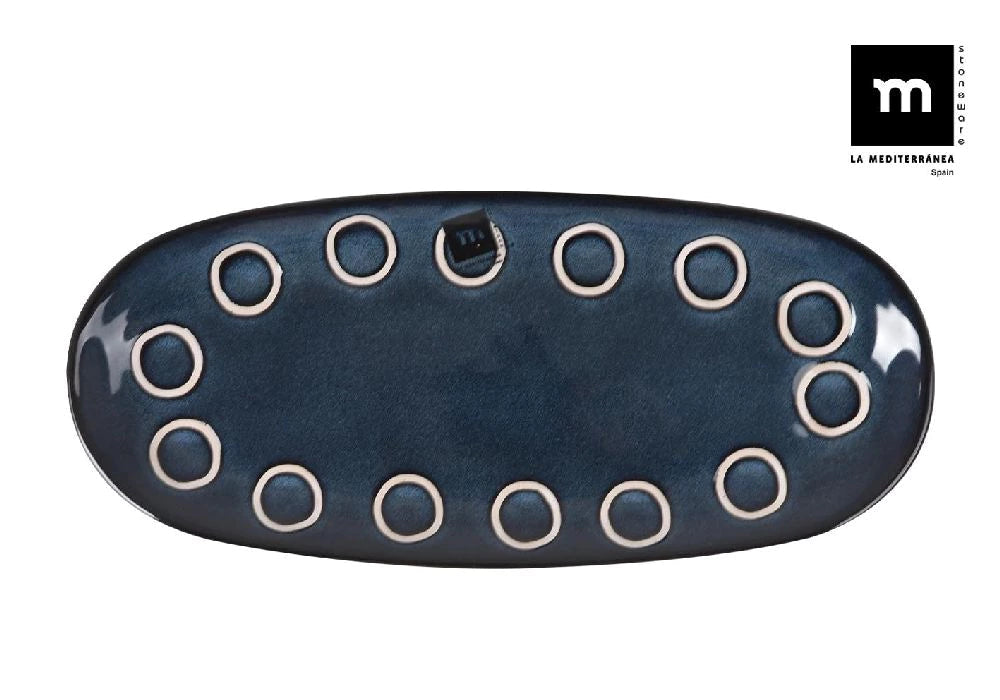 Farfurie ovala LA MEDITERRANEA Almudena Blue, 33x15 cm, portelan