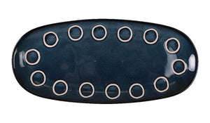 Farfurie ovala LA MEDITERRANEA Almudena Blue, 33x15 cm, portelan