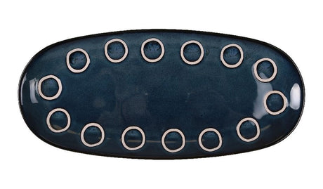 Farfurie ovala LA MEDITERRANEA Almudena Blue, 33x15 cm, portelan