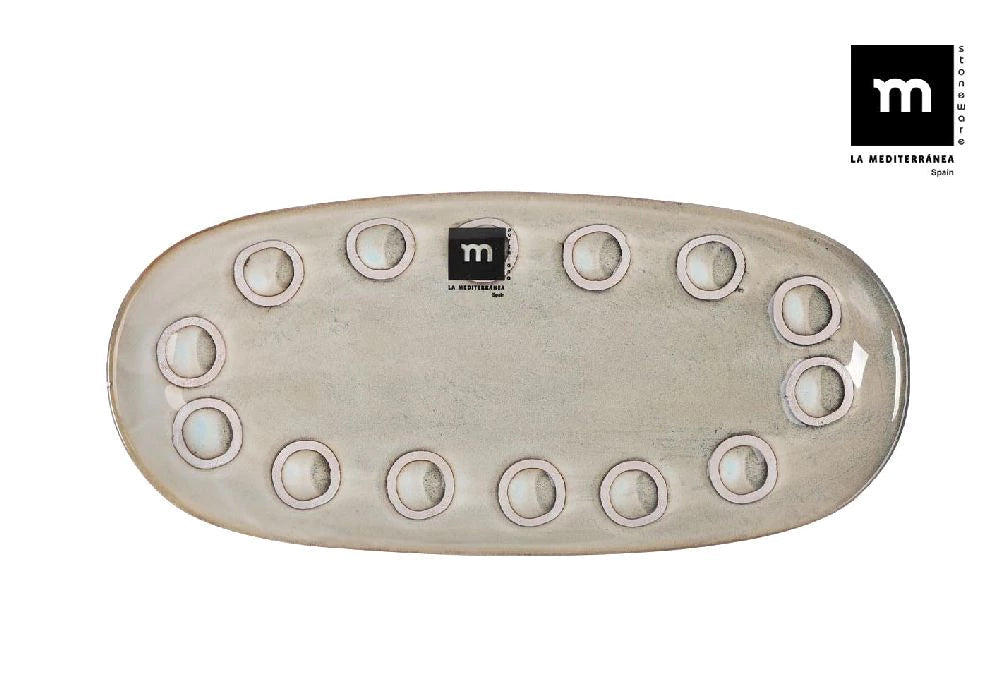 Farfurie ovala LA MEDITERRANEA Almudena Gri, 25x12 cm, portelan