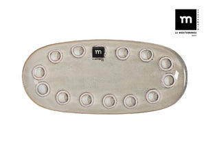 Farfurie ovala LA MEDITERRANEA Almudena Gri, 25x12 cm, portelan