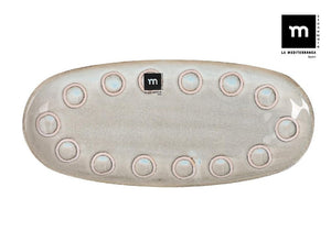 Farfurie ovala LA MEDITERRANEA Almudena Gri, 29x14 cm, portelan