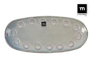 Farfurie ovala LA MEDITERRANEA Almudena Gri, 33x15 cm, portelan