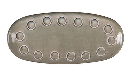 Farfurie ovala LA MEDITERRANEA Almudena Gri, 33x15 cm, portelan