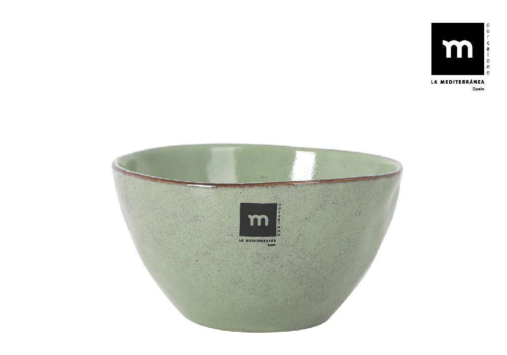 Bol adânc LA MEDITERRANEA Macarella Green, 15x8 cm, porțelan