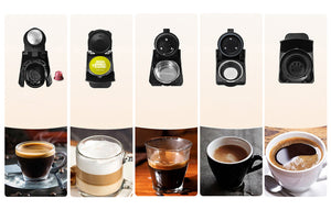 Espressor multifuncțional 5 în 1 Hibrew pentru cafea măcinată, capsule Nespresso, Dolce Gusto, Lavazza, capsule Espresso, K-cup, 1450 w, 19 bar, alb